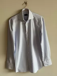 Camisa Polo Ermenegildo Zegna Hombres Manga Larga Con Cuello A Rayas A Medida Blanca S - Imagen 1 de 11