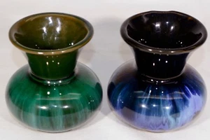 EUC Blue Mountain Keramik BMP Tropfglasur Menge 2 kleine Vasen Mid-Century MCM - Bild 1 von 7