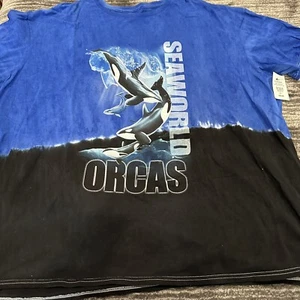 Seaworld T Shirt Mens 3XL Multicolor Orca Tie Dye Casual Whale Tee Shirt New - Picture 1 of 8