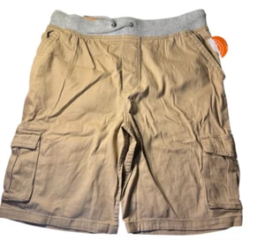 Wonder Nation Boy's Brown Tan Cargo Shorts Size XXL 18 Husky Draw String Strech - Picture 1 of 3