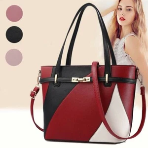 Damen Kunstleder Umhängetasche Schultertaschen Kuriertasche Tragetasche Geldbörse - Bild 1 von 16