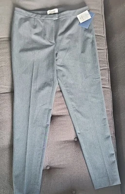 NWT DONCASTER gray womens size 6 NEW dress flat front pants Anner stretch - Image 1 of 4