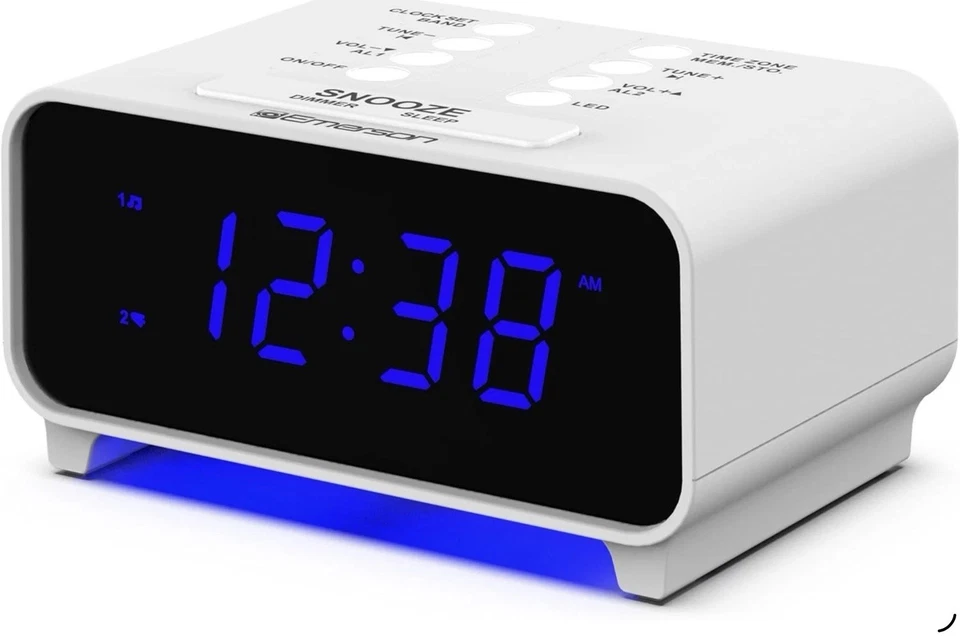 Smartset Dual Alarm Clock Radio with AM/FM Radio Dimmer Sleep Timer and .9" LED - Image 1 of 1