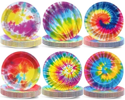 72Pcs галстук краситель тарелки день рождения вечеринки расходные материалы Rainbow галстук краситель вечеринки украшения... - Изображение 1 из 4