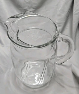 Vintage Clear Glass Pitcher w/Swirl Design And Ice Lip - Picture 1 of 12