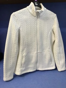 Spyder jacket size 14 16 winter white knitted zip up pockets fleecy t2562 - Picture 1 of 10