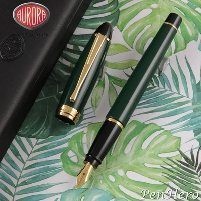 Pluma Estilográfica Aurora Ipsilon Verde Plumín Fino B11-V-F Foto 1 de 4