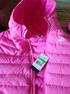 Nike Children's XL Pink Puffer Coat With Hood XL - Picture 1 of 3