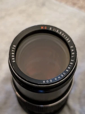 Carl Zeiss Jena DDR 135mm 3.5 Telephoto Lens M42 Mount - Image 1 of 4