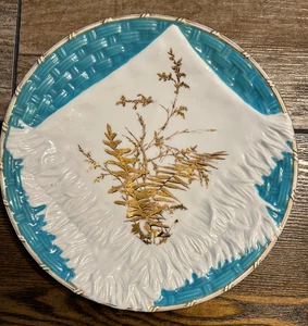 RAR Antik EJDB England Porzellan Trompe L’oeil Taschentuch Teller - Bild 1 von 4