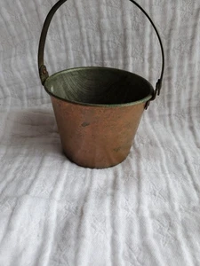 Vintage Miniature Copper Bucket w/Brass ?Handle | Rustic Farmhouse Trinket Decor - Picture 1 of 8