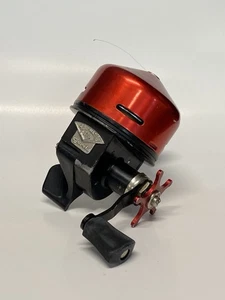 vintage red ABU GARCIA ABU-MATIC 170 FISHING REEL Red Black Works E3 - Picture 1 of 12