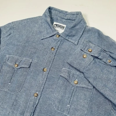 Mountain Khakis Long Sleeve Button Up Shirt Men L Blue Pockets Stretch Outdoors - Image 1 of 4