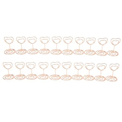 Table Number Holder Heart Shaped 20Pcs Name Card Clips For Office - image 1 of 4