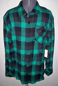 MEN'S GUYS ELEMENT BLACK/GREEN CHECKERED BUTTON-UP WOVEN SHIRT L/S NEW $55 - Picture 1 of 1