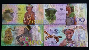 NETHERLANDS GUINEA (Ghana) 2016 Matching Serials x 4 FANTASY Banknote Set - Picture 1 of 10