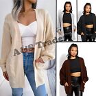 Women's Ladies Chunky Knitted Cable Oversized Balloon Sleeve Jumper Cardigan 