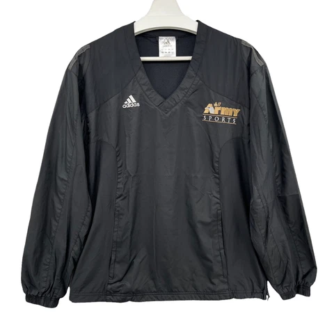 Adidas US Army All Army Sports Pullover Windbreaker Size Small Black Lightweight Cover