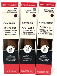 (3) Covergirl Outlast Extreme Wear Concealer 0.30 fl oz Sealed 880 - Cappuccino - Picture 1 of 3