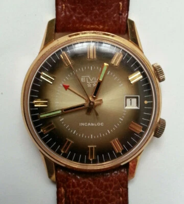 RARE magnifique MONTRE vintage ELVIA A SONNERIE ALARME - EXCELLENT ETAT - Photo 1/4