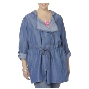 Simply Emma Women’s Blue Jean Utility Jacket Size 3X - Picture 1 of 16