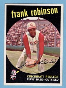 FRANK ROBINSON 1959 TOPPS CARD #435 CLEAN BACK NO CREASES NM CINCINNATI REDLEGS