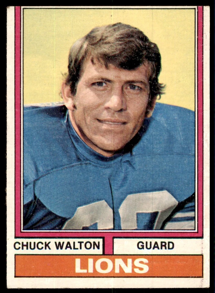 1974 Topps Chuck Walton Football Card Detroit Lions #249 - Image 1 of 2