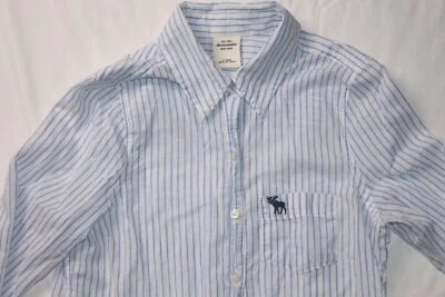 abercrombie kids blue vertical stripped WHITE Button Up Size x-Large - Image 1 of 4
