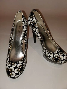 Bamboo Womens Shoes Size 8.5 Circular Pattern Stiletto Platform High Heels - Picture 1 of 5