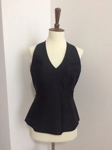 NWT Ann Taylor Black Silk Dress Top w/ Rhinestone Button Detail 4 BRAND NEW!! - Picture 1 of 7