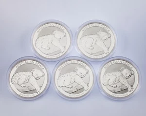 Lot of 5 2012 Australia $1 Silver 1oz Koalas (BU Condition) in Capsules KM# 1840 - Picture 1 of 3