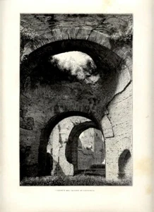 1873 Stampa Antica = ROMA = TERME DI CARACALLA = Old Print ROME - Picture 1 of 1