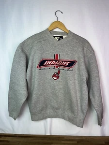 Vtg 1990's Starter Cleveland Indians Crewneck Sweatshirt Sz Medium MLB VG - Picture 1 of 7