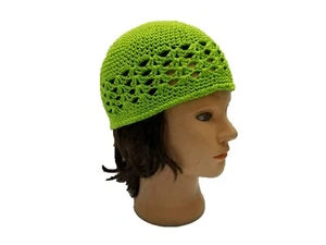 Green Beanies Skull Cap Kufi Beanie Hats Rasta Crochet Turban Ski Knitted Hat - Picture 1 of 3