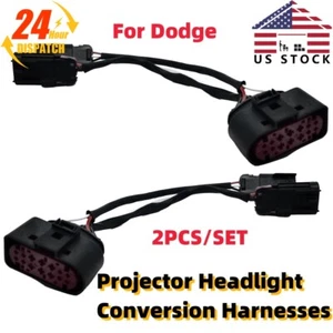 09-2018 For Dodge Ram Conversion Harness Quad Housing To Projector Headlight - Picture 1 of 7