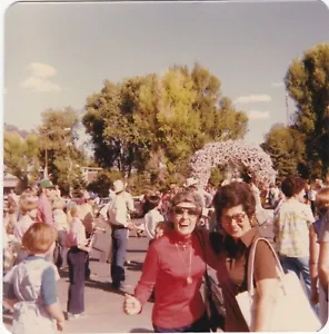 Vintage 1970s Found Photo - Happy Women Smile While Small Parade Goes By  - Picture 1 of 2