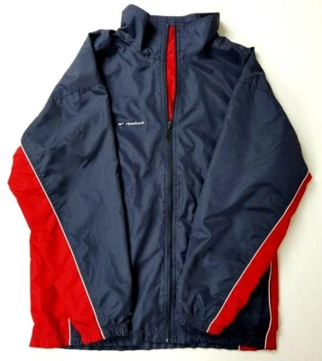 Reebok Men's Lined Windbreaker Size Large Blue And Red - Image 1 of 4