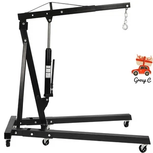 2 Ton Folding Engine Crane Cherry Picker Hydraulic Hoist Workshop Lifter 4400lbs - Picture 1 of 8