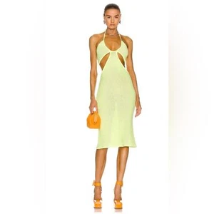 NWT Victor Glemaud Sleeveless Dress in Neon Green XS - Picture 1 of 9