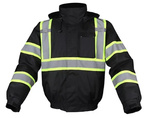 Men’s High Viz Class 3 Heavy Weight Padded Multi-Pocket Hooded Jacket - Picture 1 of 19