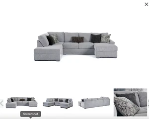 Grey Broyhill Parkdale Dove Sectional Couch - Picture 1 of 1
