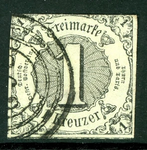 Germany States 1852 Thurn & Taxis Southern Dist 1 Kr Lt Grn Sc #42 VFU O609 - Picture 1 of 6