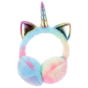 Orejeras de felpa de invierno diadema orejera cálida linda orejera unicornio para - Imagen 1 de 12