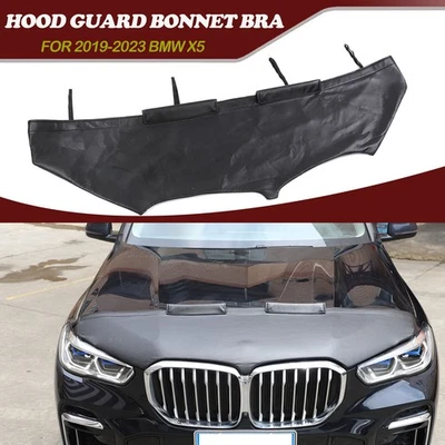 Black Car Bonnet Hood Bra Protector Mask Cover For 2019-23 BMW X5 40iX 50iX G05 - Image 1 of 4