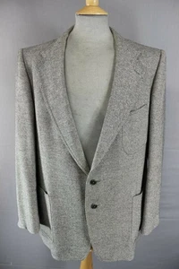 SUPERB BRITISH MADE PURE WOOL JAEGER GREY TWEED JACKET 42 INCH - Picture 1 of 12