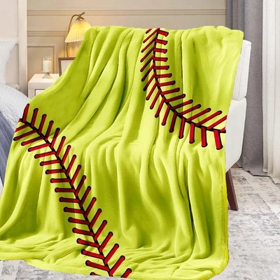 Manta de Softbol Manta Suave Tiro Regalos para Niños Suave Vellón Tiro Bl... Foto 1 de 4