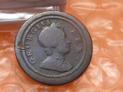 Original 1723 George I Colonial Times Farthing Fecha Clara Raro #3 Foto 1 de 3