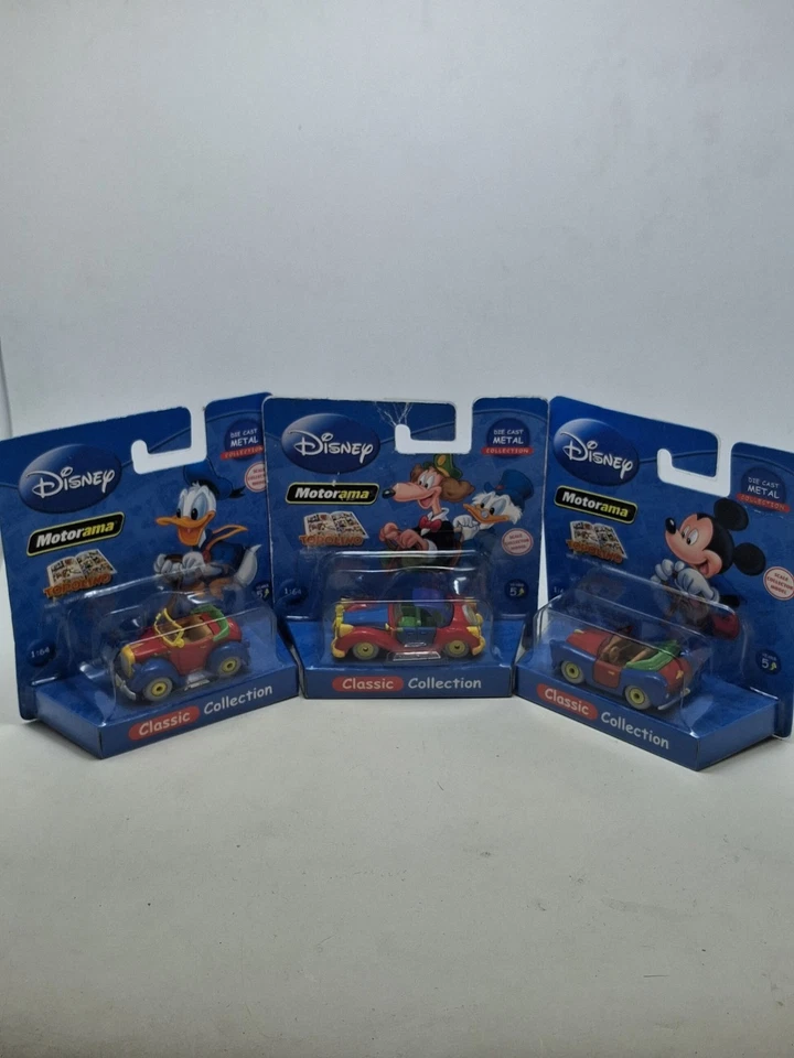 Lotto Disney 3 Macchinine da collezione Motorama Scala 1:64. Nuove - Immagine 1 di 4