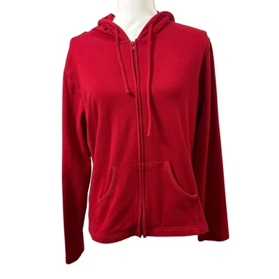Sudadera con Capucha Roja Streetwear Cremallera Informal Mujer Talla L Fuente Bolsillos Foto 1 de 4