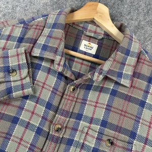 Marine Layer Shirt Mens Small Blue Plaid Button Down Long Sleeve Selvage - Picture 1 of 15